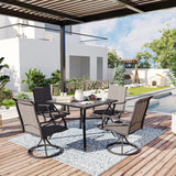 Vicllax Outdoor Metal Dining Table for 4, Patio Square Metal Table