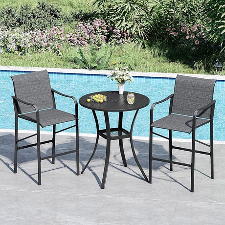 Vicllax High Bar Stool, High Top Tall Bar Chairs for Porch Deck Balcony