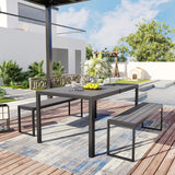 Vicllax 53" Outdoor Bench for Lawn Garden, Backless Patio Garden Bench