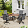 VICLLAX 5/7 Pieces Outdoor Dining Set, Swivel Dining Chairs Set of 4/6 and Round Patio Table