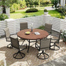 Vicllax 7 Pieces Outdoor Dining Set, Metal Round Table and Premium Paddad Swivel Chairs
