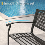 Vicllax Outdoor Garden Bench, Waterproof Patio Metal Bench