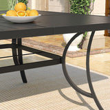 Vicllax 59" Square Patio Dining Table for 8, Outdoor Large Metal Table