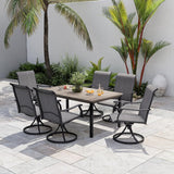 Vicllax 7-Piece Patio Dining Set, Patio Swivel Chairs and 63‘’ Outdoor Dining Table