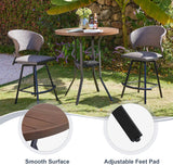 Vicllax Mesa de bar redonda para patio al aire libre de 37" con orificio para sombrilla