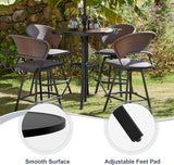 Vicllax Mesa de bar redonda para patio al aire libre de 37" con orificio para sombrilla