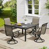 Vicllax Outdoor 40.2“ Dining Table Set of 4, Square Table with Swivel Dining
