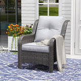 Vicllax Patio Wicker Oasis Lounge Sofa, Single Chair Set of 2