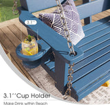 Vicllax Mesa de comedor y sillas de comedor de metal para patio con juego de cojines azules, juego de sillas de comedor de patio de 5/7 piezas