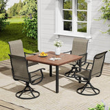Vicllax Outdoor 40.2“ Dining Table Set of 4, Square Table with Swivel Dining