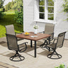 Vicllax Outdoor 40.2“ Dining Table Set of 4, Square Table with Swivel Dining