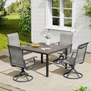 Vicllax Outdoor 40.2“ Dining Table Set of 4, Square Table with Swivel Dining