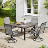 Vicllax Outdoor 40.2“ Dining Table Set of 4, Square Table with Swivel Dining