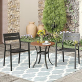 Vicllax Outdoor Patio Bistro Set of 2, Metal 27.6" Round Table and Stackable Dining Chair