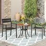 Vicllax Outdoor Patio Bistro Set of 2, Metal 27.6" Round Table and Stackable Dining Chair