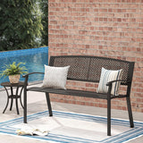 Vicllax Outdoor Garden Bench, Waterproof Patio Metal Bench