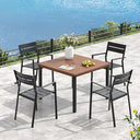VICLLAX Patio Dining Set 5 Pieces Outdoor Furniture Table and 4 Textilene Chairs