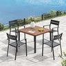VICLLAX Patio Dining Set 5 Pieces Outdoor Furniture Table and 4 Textilene Chairs