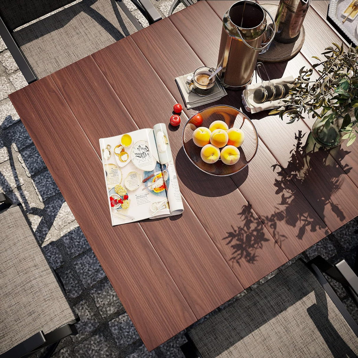 Vicllax 7-Piece Patio Dining Set, Patio Swivel Chairs and 63‘’ Outdoor Dining Table