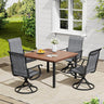 Vicllax Outdoor 40.2“ Dining Table Set of 4, Square Table with Swivel Dining