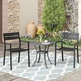 Vicllax Outdoor Patio Bistro Set of 2, Metal 27.6" Round Table and Stackable Dining Chair