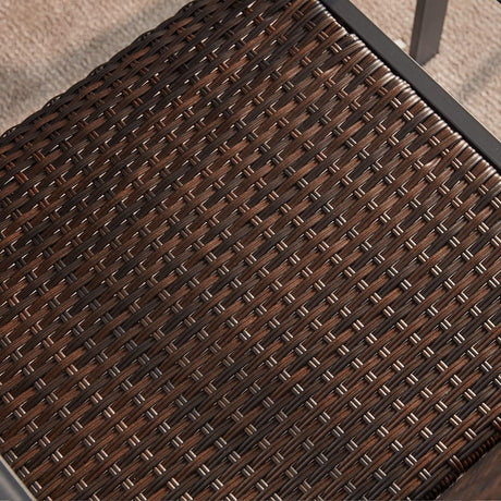 Vicllax Juego de comedor para patio de 5 piezas, mesa redonda para patio de 42" y sillas de mimbre para exterior 