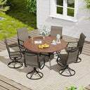 VICLLAX 5/7 Pieces Outdoor Dining Set, Swivel Dining Chairs Set of 4/6 and Round Patio Table