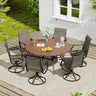 VICLLAX 5/7 Pieces Outdoor Dining Set, Swivel Dining Chairs Set of 4/6 and Round Patio Table