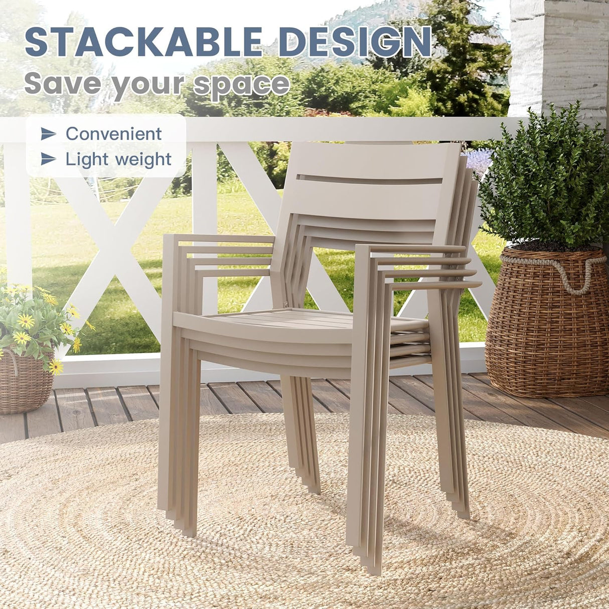 Vicllax Mesa redonda para patio de 42" con estante de almacenamiento y orificio para sombrilla ajustable 