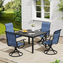 Vicllax Outdoor 40.2“ Dining Table Set of 4, Square Table with Swivel Dining