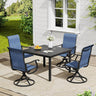 Vicllax Outdoor 40.2“ Dining Table Set of 4, Square Table with Swivel Dining