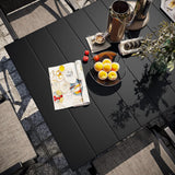 Vicllax Outdoor Patio Metal Dining Table for 4/6