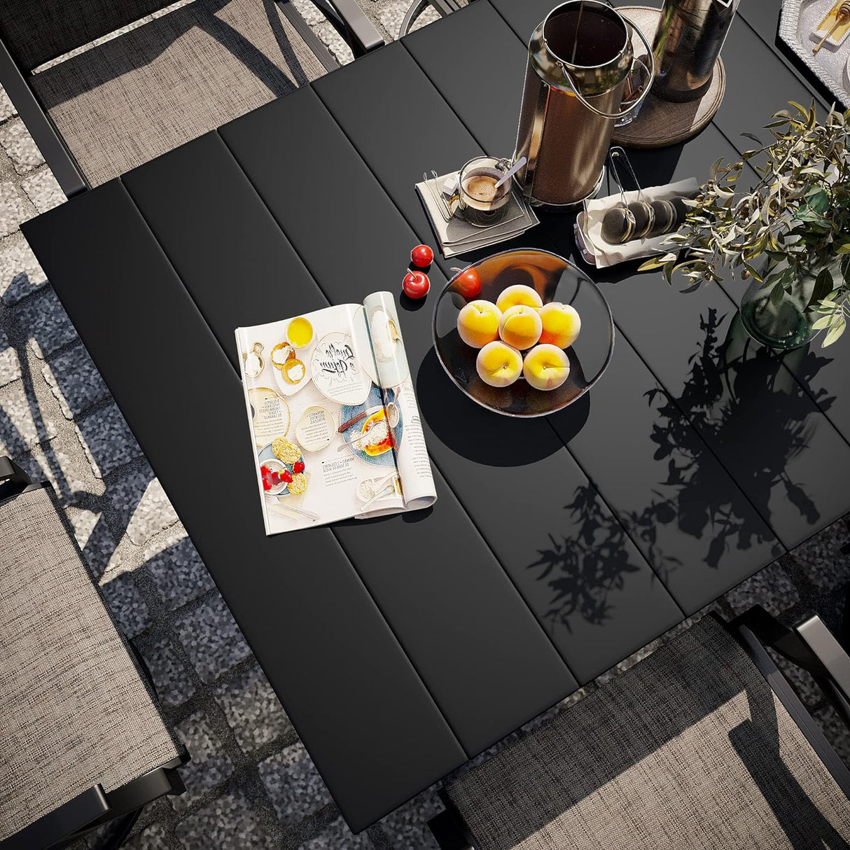 Vicllax 7-Piece Patio Dining Set, Patio Swivel Chairs and 63‘’ Outdoor Dining Table