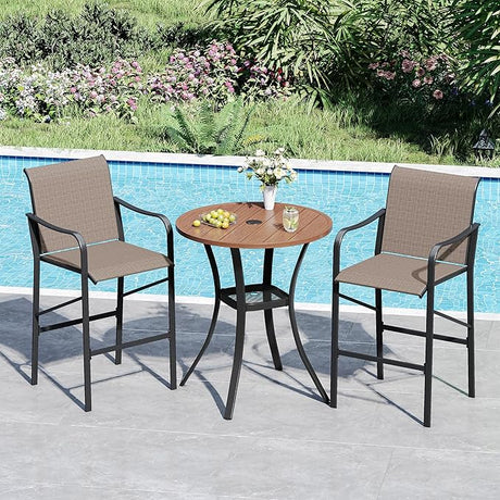 Vicllax High Bar Stool, High Top Tall Bar Chairs for Porch Deck Balcony