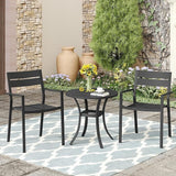 Vicllax Outdoor Patio Bistro Set of 2, Metal 27.6" Round Table and Stackable Dining Chair