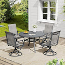 VICLLAX 5/7 Pieces Outdoor Dining Set, Swivel Dining Chairs Set of 4/6 and Round Patio Table