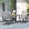Vicllax 3-Piece Patio Bistro Set, Outdoor Swivel Chairs and 27.6" Small Metal Table With Storage Rack
