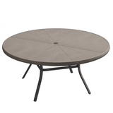 Vicllax Outdoor Round Dining Table, Patio Aluminum Tabletop with Storage Shelf