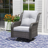 Vicllax Patio Wicker Oasis Lounge Sofa, Swivel Chair with Side Table