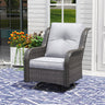 Vicllax Patio Wicker Oasis Lounge Sofa, Swivel Chair with Side Table