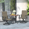 Vicllax 3-Piece Patio Bistro Set, Outdoor Swivel Chairs and 27.6" Small Metal Table With Storage Rack
