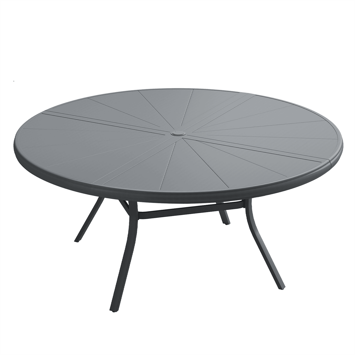 Vicllax Outdoor Round Dining Table, Patio Aluminum Tabletop with Storage Shelf