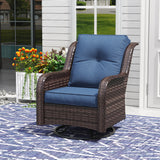 Vicllax Patio Wicker Oasis Lounge Sofa, Swivel Chair with Side Table