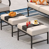 Vicllax 5-Piece Outdoor Patio Conversation Set with Cushioned Sofa Chairs and Ottomans