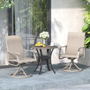 Vicllax 3-Piece Patio Bistro Set, Outdoor Swivel Chairs and 27.6" Small Metal Table With Storage Rack
