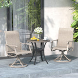 Vicllax 3-Piece Patio Bistro Set, Outdoor Swivel Chairs and 27.6" Small Metal Table With Storage Rack