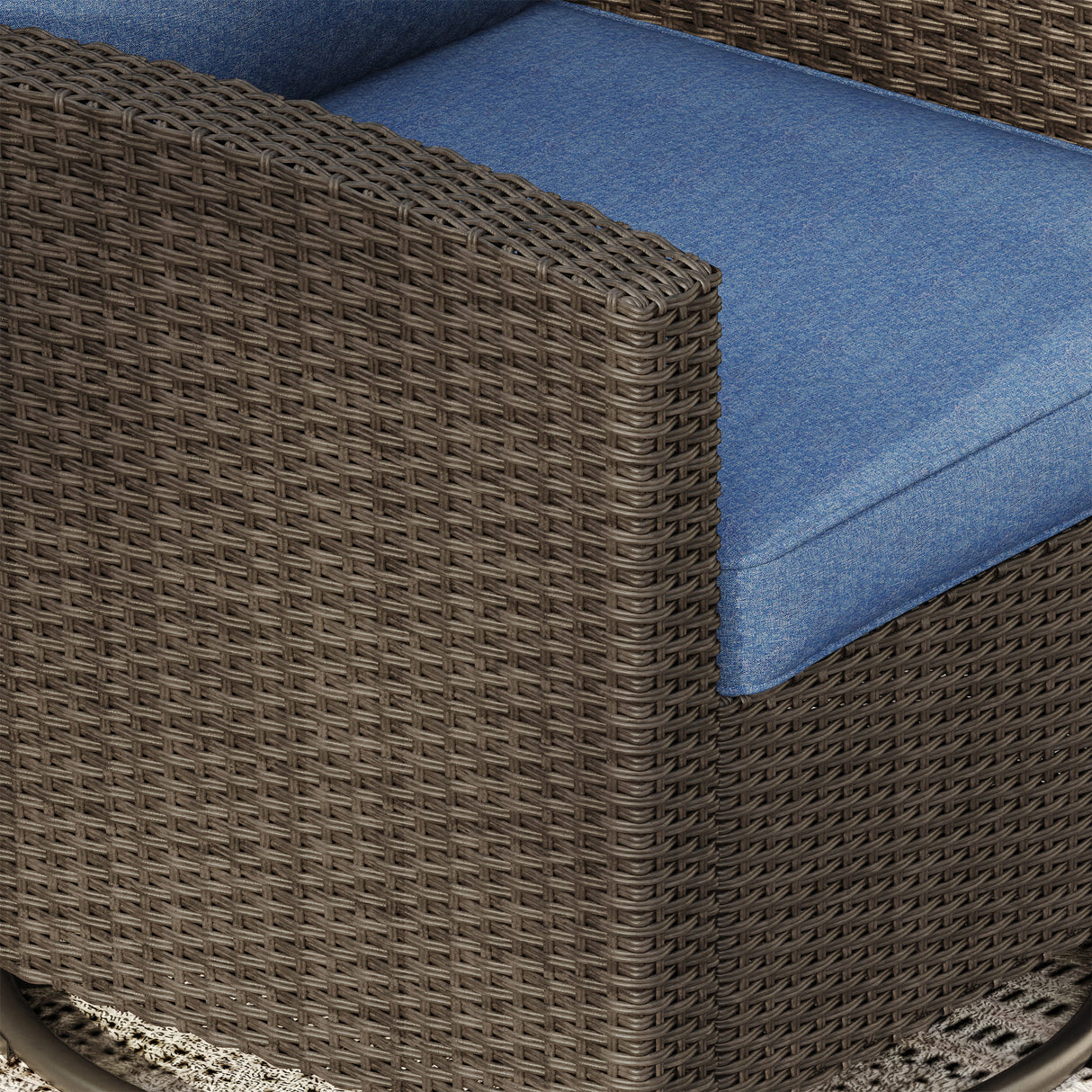 Vicllax Wicker Outdoor Conversation Sofa, Love Seat Glider, Chairs and Ottomans