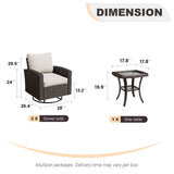 Vicllax 3/5 Pcs Patio Sofa Set, Wicker Outdoor Conversation Set with Sofa Chairs and Ottomans