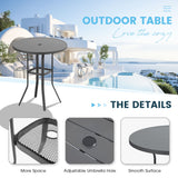 Vicllax Mesa de bar redonda para patio al aire libre de 37" con orificio para sombrilla