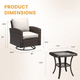 Vicllax 3/5 Pcs Garden Sofa Set, Wicker Outdoor Conversation Set with Sofa Chairs and Ottomans